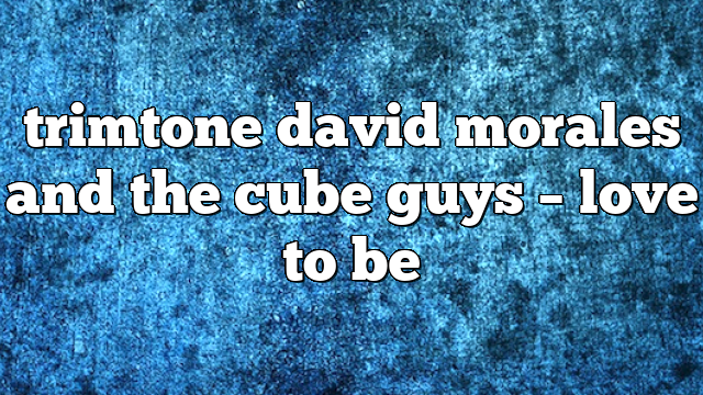 trimtone david morales and the cube guys – Love to Be